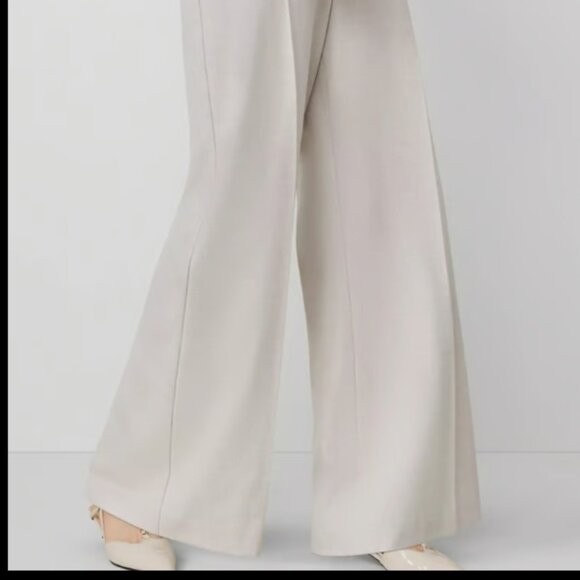 ANN TAYLOR THE PLEATED WIDE LEG PANT PALE SAND TAN CREAM $139 6 - Picture 6 of 10
